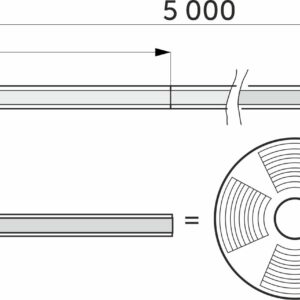 Лента светодиодная COB - 12W/m, 12V, 5мм, 400 д/м, IP20, холодный белый (6000K), CRI>90, 1000 Lm, узкая, 5м, AKS - изображение 2