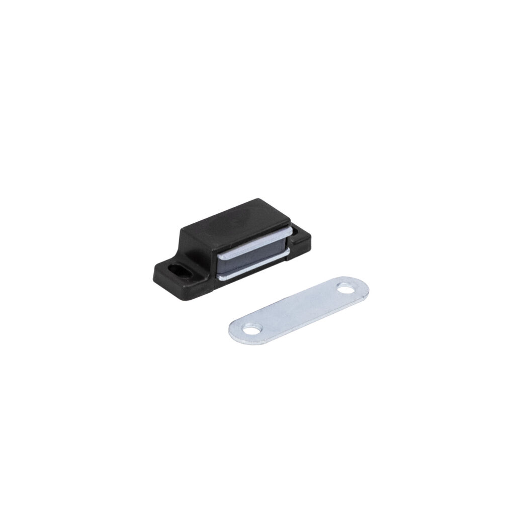 Magnetic furniture latch small AKS black (additive strip-33mm)