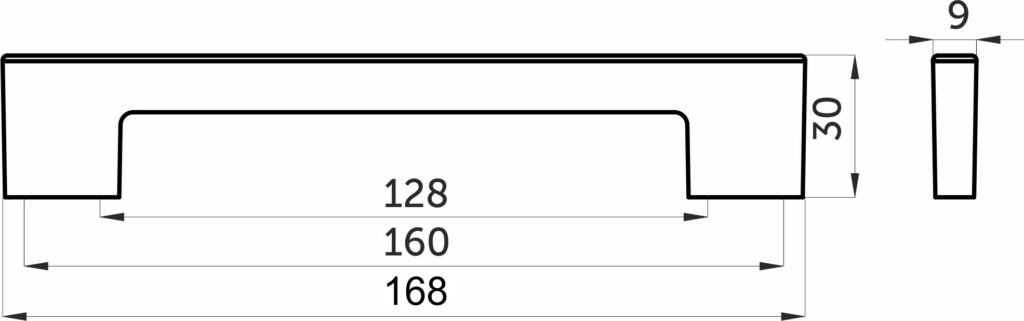 Ручка меб. скоба пластик. PS36/C36 128/160 черный матовый AKS
