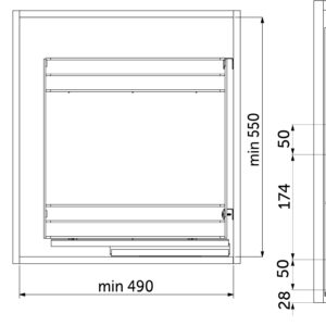 Pull-out cargo basket 300 NORWIG, lower mounting, chrome AKS - Image 2