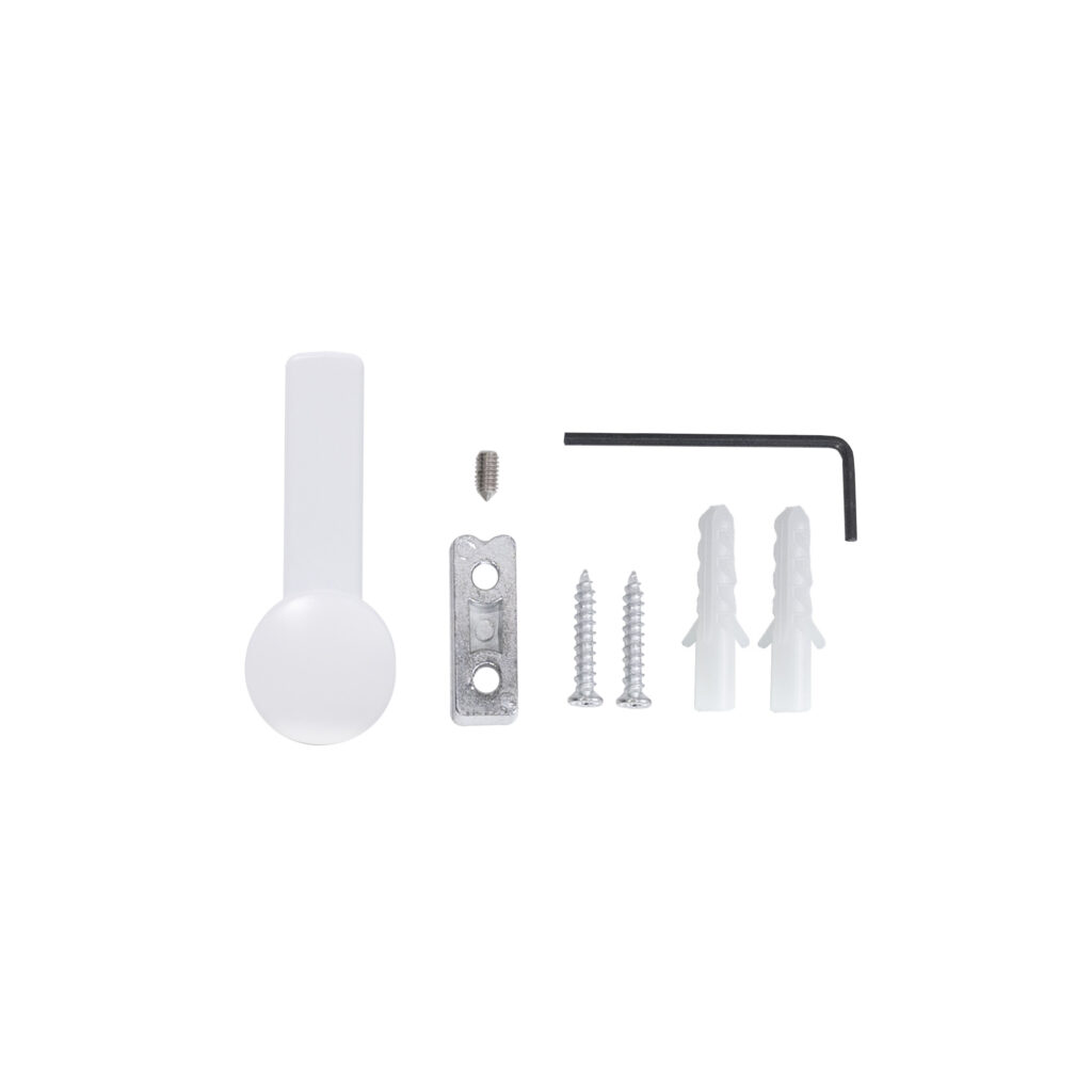 Furniture hook single-horn met. KING white matt AKS