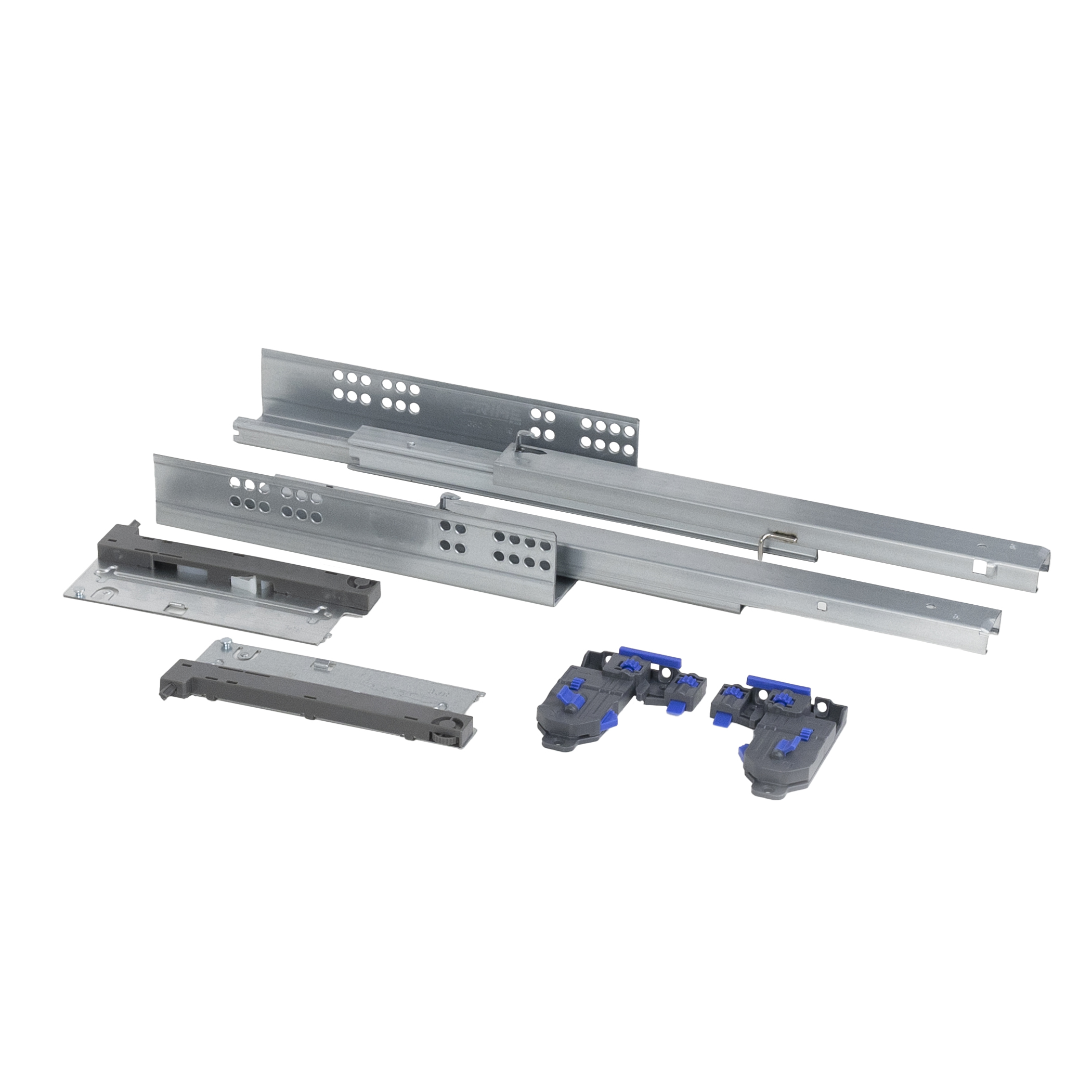 Направляющая скрытого монтажа L-450 push to open ДСП до19mm с замками PRIME by AKS 3D полное выдвижение - изображение 3
