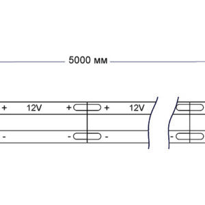 LED strip COB - 9.8W/m, 12V, 8mm, 320 d/m, IP20, warm white (3000K), CRI>90, 1000 Lm, 5m, AKS - Image 2