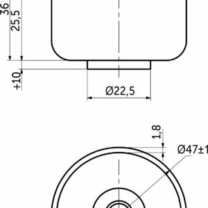 Furniture support plast. WPJA-22 h27 adjustable black AKS - Image 2
