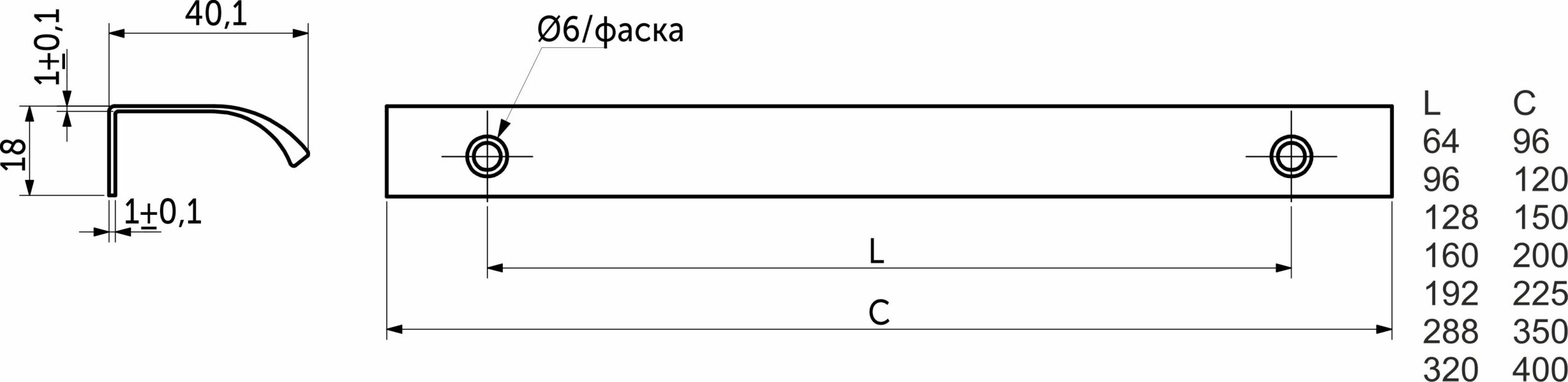 Ручка меб. накладная алюм. MONBLAN 320/400 черный матовый, AKS - изображение 2