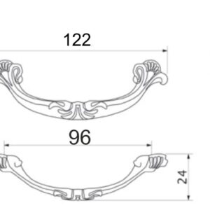 Furniture handle bracket met. LIRA 96 old gold, AKS - Image 2