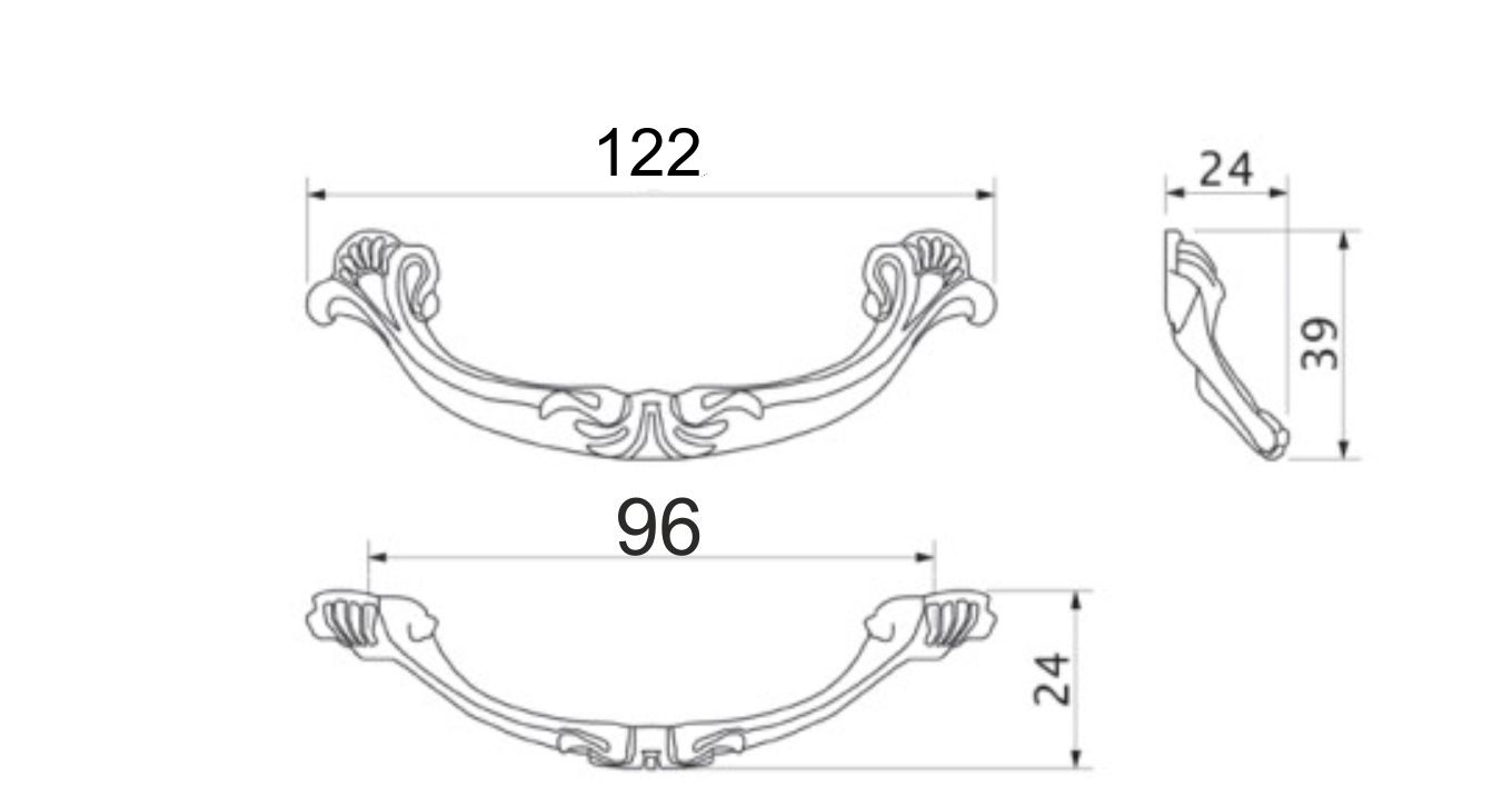 Furniture handle bracket met. LIRA 96 old gold, AKS - Image 2
