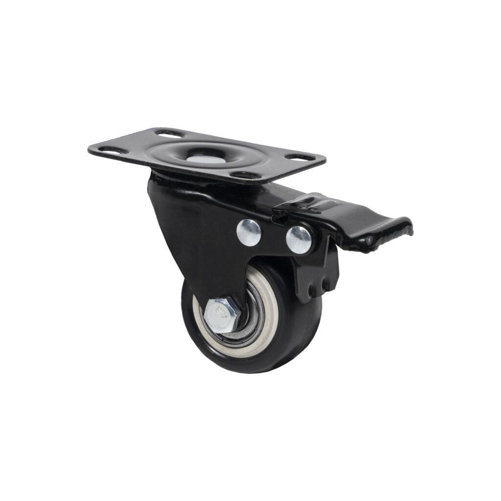 Furniture wheel DIAMOND d40 h62 with brake pad, black AKS