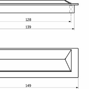Furniture handle mortise met. TIARA 128 pearl black, AKS - Image 2