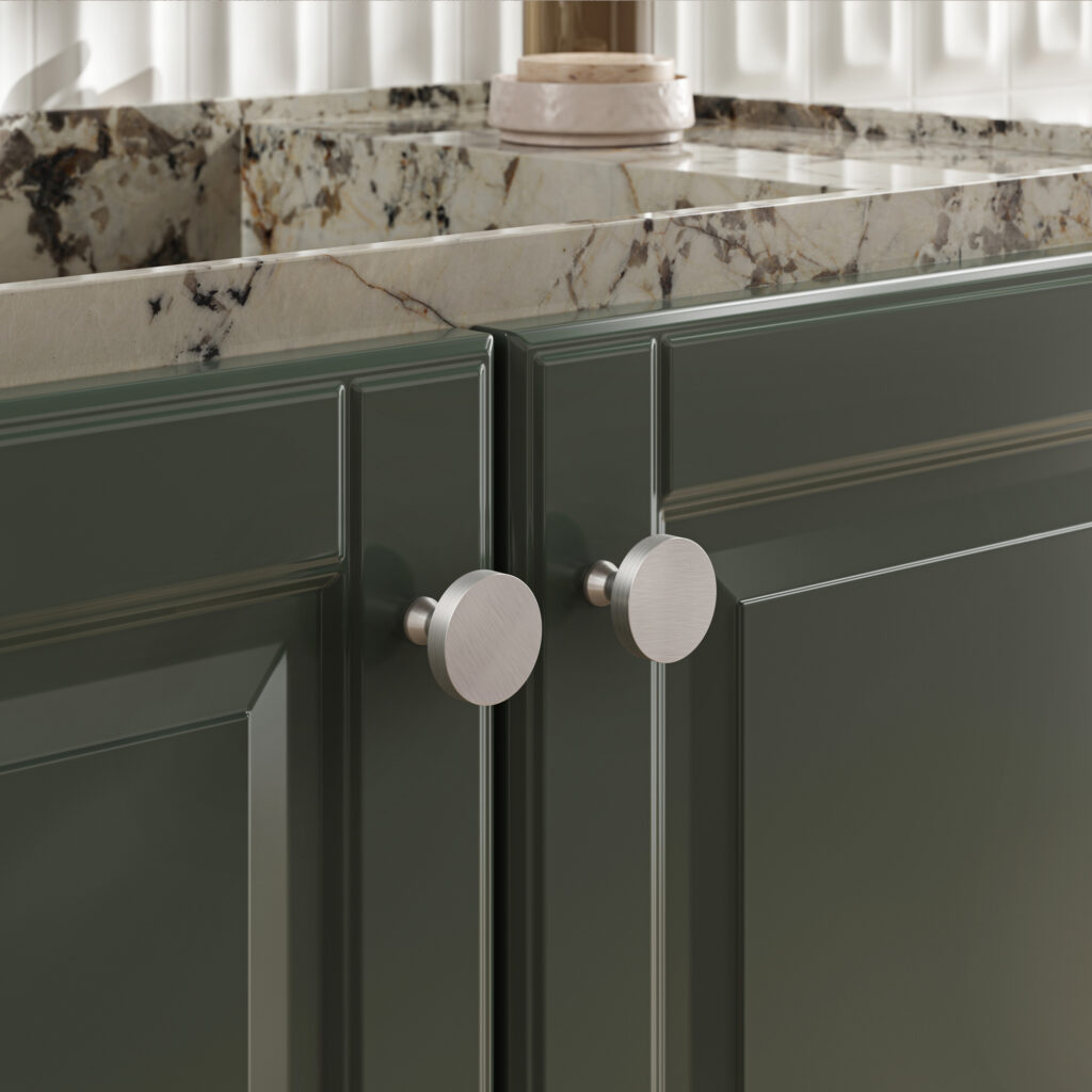 Furniture handle met button UNITY, matte black, AKS