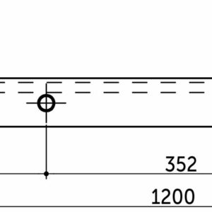 Furniture handle aluminum invoice INSIDE 1056/1200, matt chrome AKS - Image 2