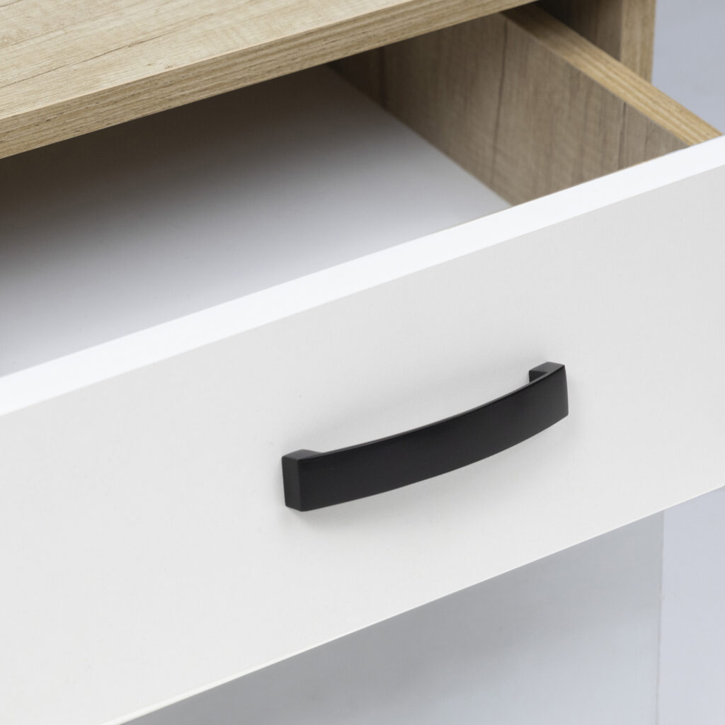 Furniture handle bracket met. Rio 128 black matte, AKS