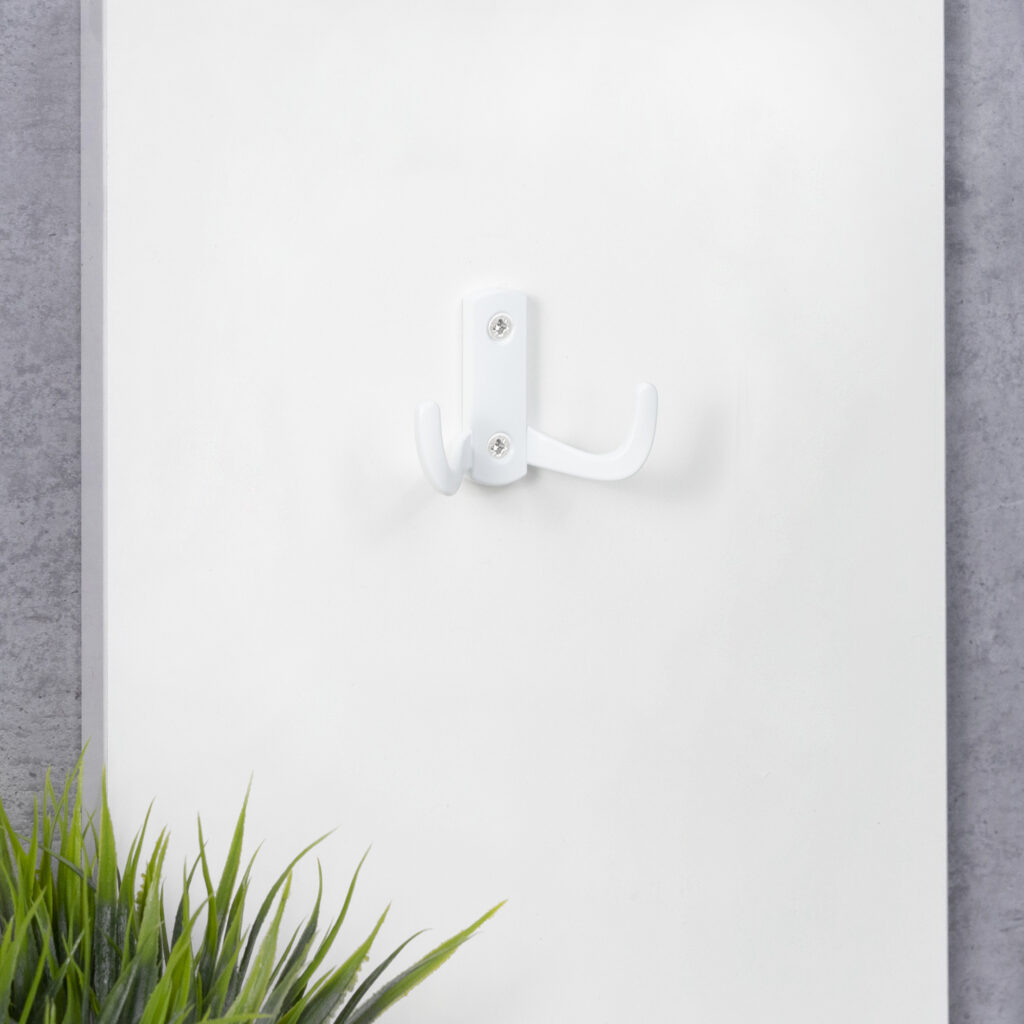 Furniture hook two-horn met. WP13 white matte GRIDLI